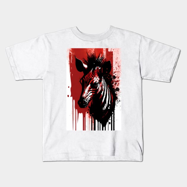 Okapi Ink Painting Kids T-Shirt by TortillaChief